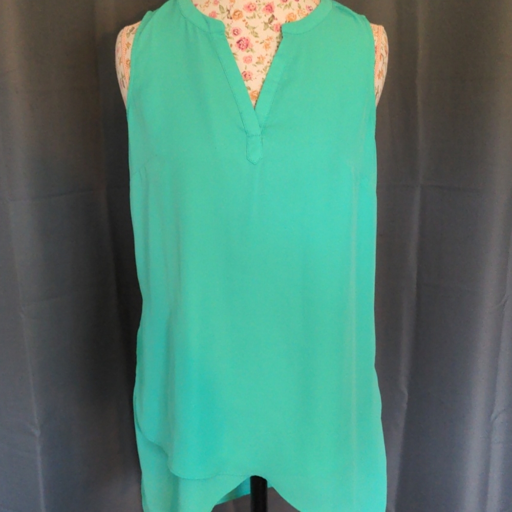 Sleeveless tunic high low - Aqua / Turquoise!